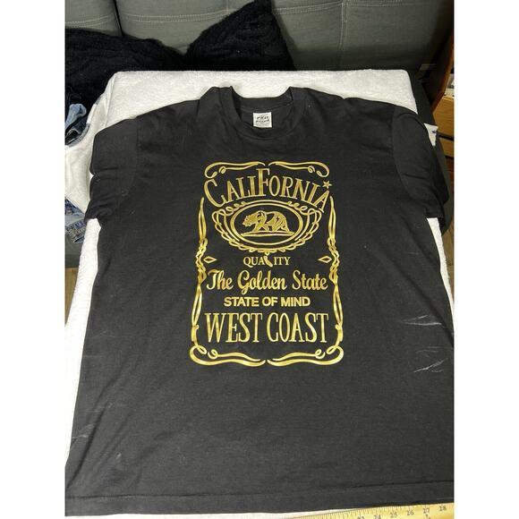 Vintage Pro 5 Athletic T-Shirt Mens 2XL Black California Golden State West Coast - Picture 1 of 7
